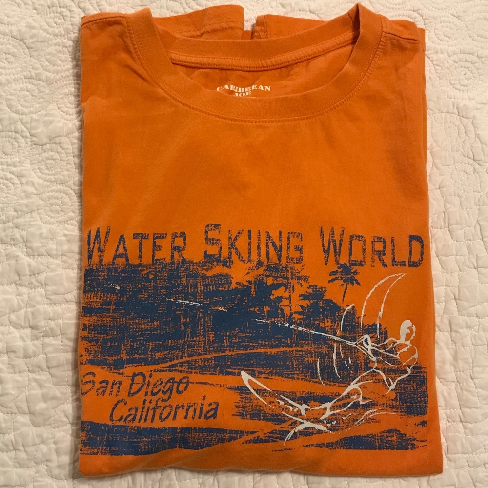 Orange unisex San Diego, CA Water Skiing World short-sleeve t-shirt (2X)